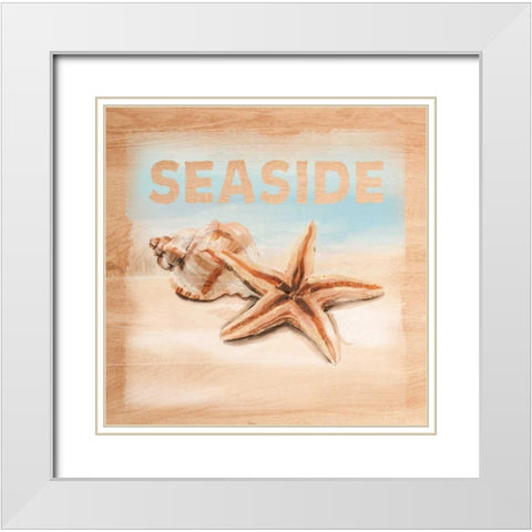 Natural Ocean Seaside White Modern Wood Framed Art Print with Double Matting by Art Atelier Alliance