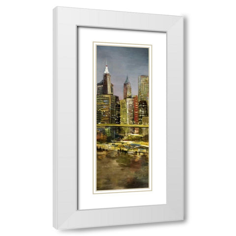 Metropolis 3 White Modern Wood Framed Art Print with Double Matting by Art Atelier Alliance