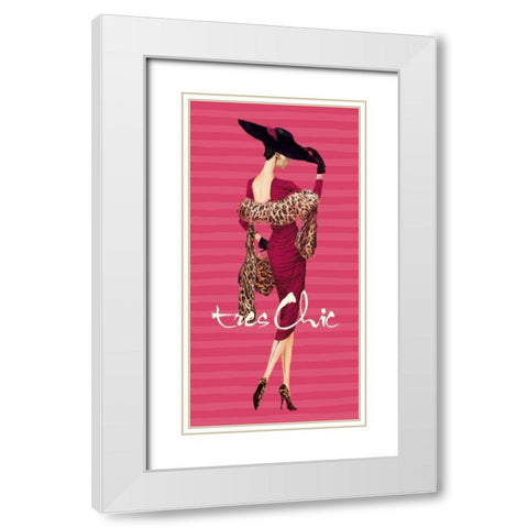 Tres Chic Fashion Illustration White Modern Wood Framed Art Print with Double Matting by Art Atelier Alliance