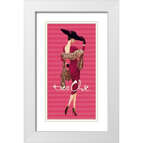 Tres Chic Fashion Illustration White Modern Wood Framed Art Print with Double Matting by Art Atelier Alliance