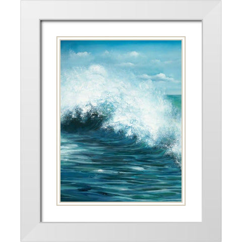 Coastal Wave 1 White Modern Wood Framed Art Print with Double Matting by Art Atelier Alliance