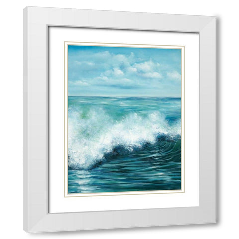 Coastal Wave 2 White Modern Wood Framed Art Print with Double Matting by Art Atelier Alliance
