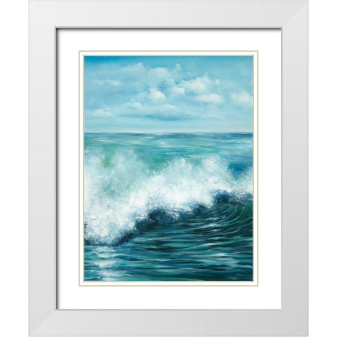 Coastal Wave 2 White Modern Wood Framed Art Print with Double Matting by Art Atelier Alliance