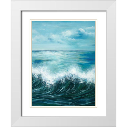 Coastal Wave 3 White Modern Wood Framed Art Print with Double Matting by Art Atelier Alliance