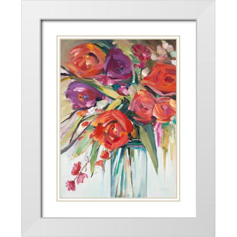 Mason Bloom 2 White Modern Wood Framed Art Print with Double Matting by Art Atelier Alliance