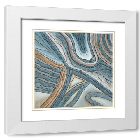 Sedimentary 1 White Modern Wood Framed Art Print with Double Matting by Art Atelier Alliance