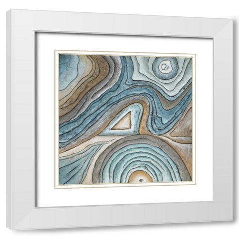 Sedimentary 2 White Modern Wood Framed Art Print with Double Matting by Art Atelier Alliance