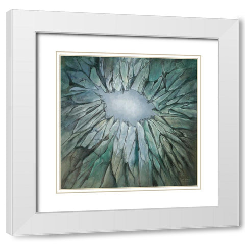 Crystal Geode White Modern Wood Framed Art Print with Double Matting by Art Atelier Alliance