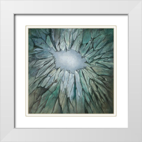 Crystal Geode White Modern Wood Framed Art Print with Double Matting by Art Atelier Alliance