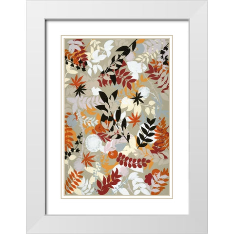 Leaves of Joy 1 Detail White Modern Wood Framed Art Print with Double Matting by Art Atelier Alliance