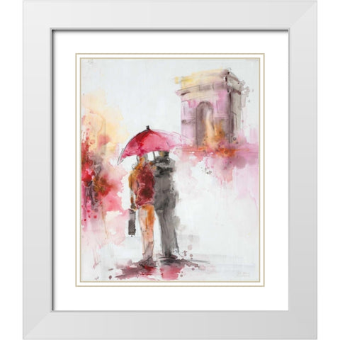 Watery Romance 1  White Modern Wood Framed Art Print with Double Matting by Art Atelier Alliance