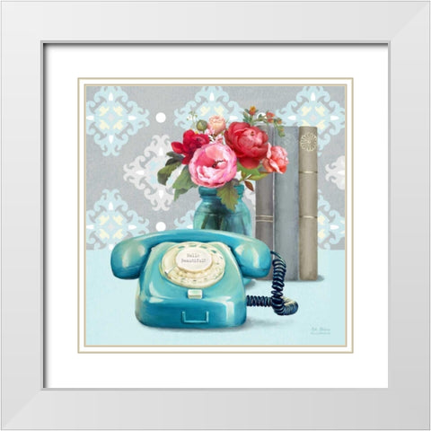 Hello Beautiful Vintage Vignette White Modern Wood Framed Art Print with Double Matting by Art Atelier Alliance
