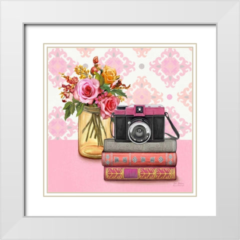 Smile Vintage Vignette White Modern Wood Framed Art Print with Double Matting by Art Atelier Alliance