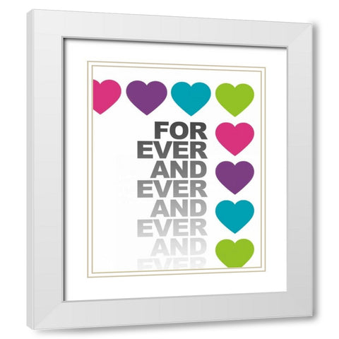 For Ever and Ever White Modern Wood Framed Art Print with Double Matting by Amori, Miyo