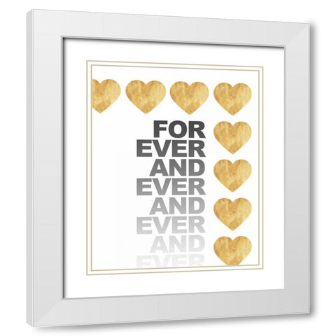 Love For Ever and Ever White Modern Wood Framed Art Print with Double Matting by Amori, Miyo