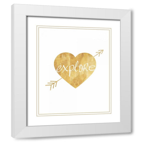 Explore Love White Modern Wood Framed Art Print with Double Matting by Amori, Miyo