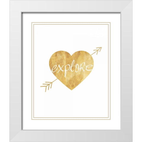 Explore Love White Modern Wood Framed Art Print with Double Matting by Amori, Miyo