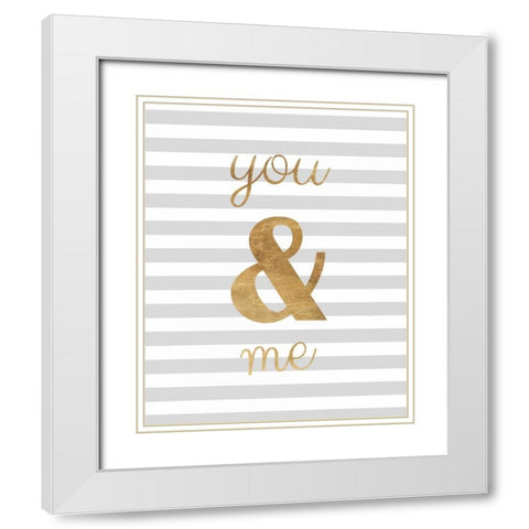 You and Me are Golden White Modern Wood Framed Art Print with Double Matting by Amori, Miyo
