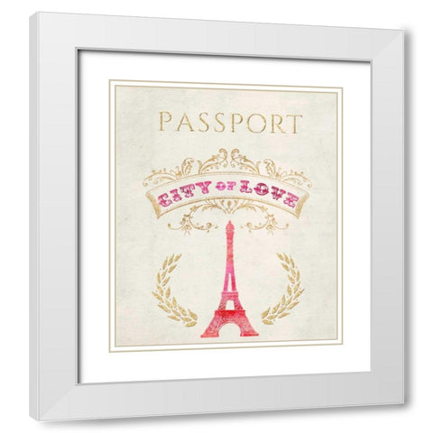 Romance Collection Passport White Modern Wood Framed Art Print with Double Matting by Amori, Miyo