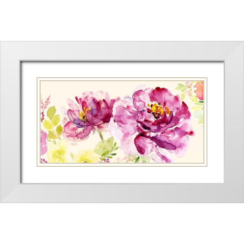 Bright and Happy White Modern Wood Framed Art Print with Double Matting by Jin, Jing