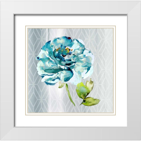 Blooming Blue White Modern Wood Framed Art Print with Double Matting by Jing, Jin