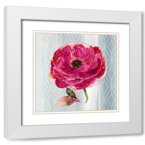 Blooming Beautiful White Modern Wood Framed Art Print with Double Matting by Jing, Jin