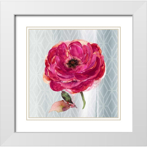 Blooming Beautiful White Modern Wood Framed Art Print with Double Matting by Jing, Jin
