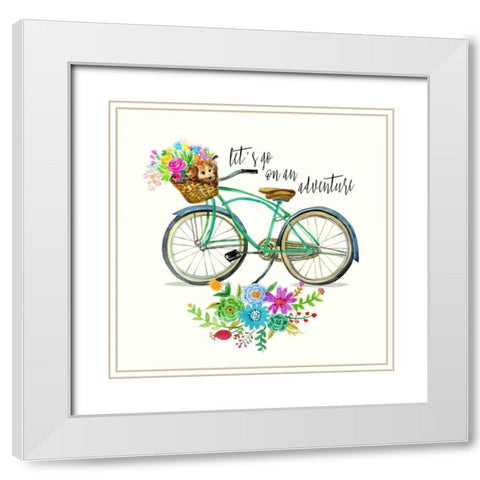 Lets Go On An Adventure! White Modern Wood Framed Art Print with Double Matting by Jing, Jin