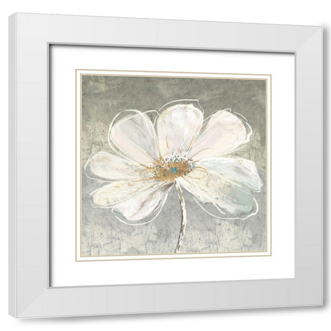 Simplicity White Modern Wood Framed Art Print with Double Matting by Jing, Jin