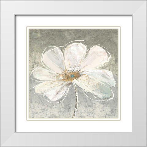 Simplicity White Modern Wood Framed Art Print with Double Matting by Jing, Jin