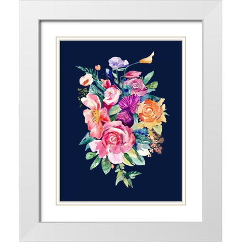 Enchanted Flowers White Modern Wood Framed Art Print with Double Matting by Jing, Jin