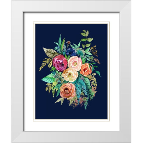 Enchanted Bouquet White Modern Wood Framed Art Print with Double Matting by Jing, Jin