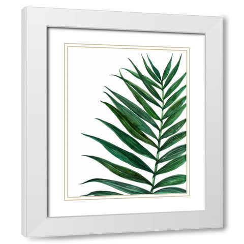 Tropical Breeze Palm 2 White Modern Wood Framed Art Print with Double Matting by Jing, Jin