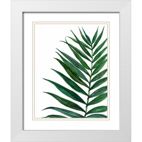 Tropical Breeze Palm 2 White Modern Wood Framed Art Print with Double Matting by Jing, Jin