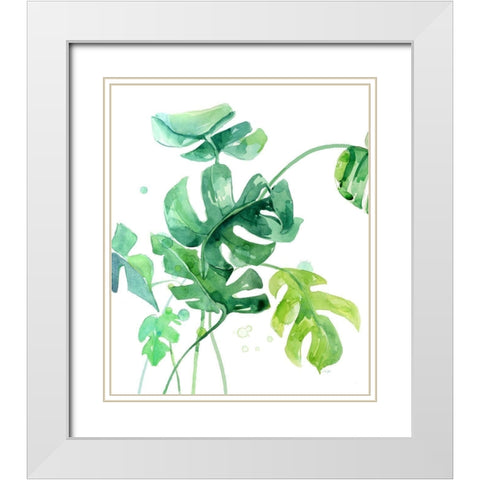 Fresh Tropical 1 White Modern Wood Framed Art Print with Double Matting by Jing, Jin