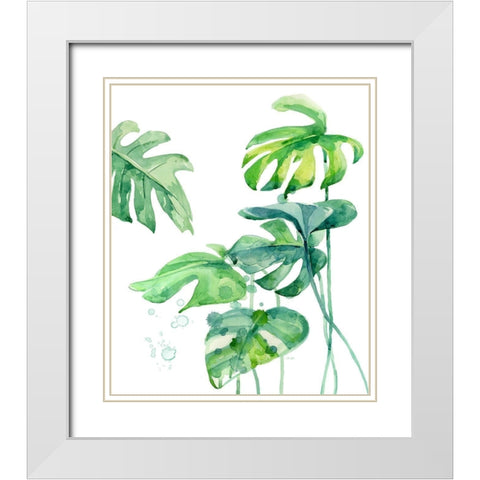 Fresh Tropical 2 White Modern Wood Framed Art Print with Double Matting by Jing, Jin