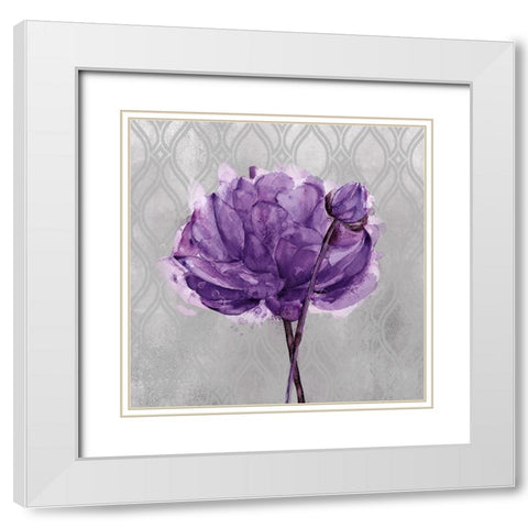 Floral Inspired Plum 2 White Modern Wood Framed Art Print with Double Matting by Jing, Jin