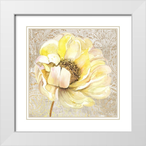 Enchanted Floral 1 White Modern Wood Framed Art Print with Double Matting by Jing, Jin