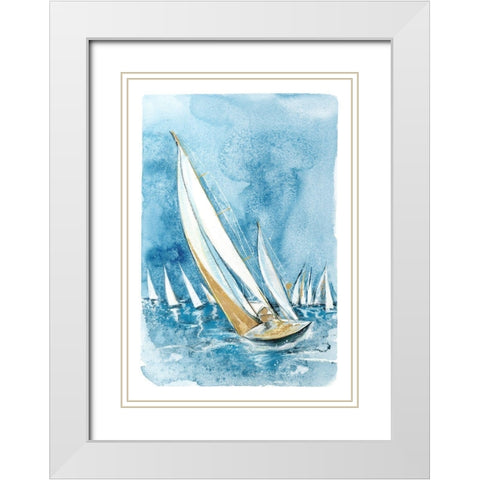 Wind Song White Modern Wood Framed Art Print with Double Matting by Jing, Jin