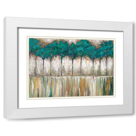 Tall Tree Horizon White Modern Wood Framed Art Print with Double Matting by Zheng, James
