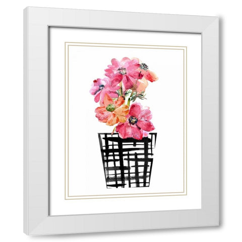 Black and White and Cute White Modern Wood Framed Art Print with Double Matting by London, Dakota