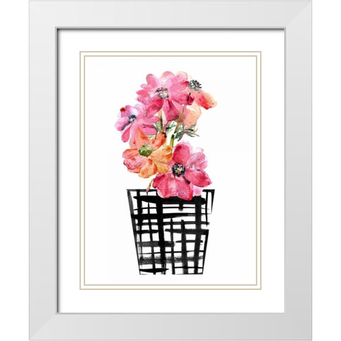 Black and White and Cute White Modern Wood Framed Art Print with Double Matting by London, Dakota