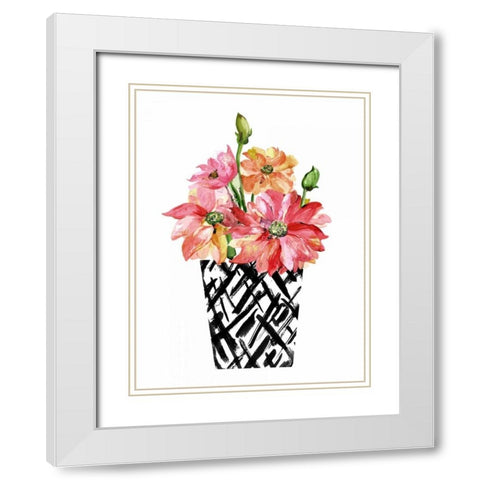 Black and White and Pretty White Modern Wood Framed Art Print with Double Matting by London, Dakota