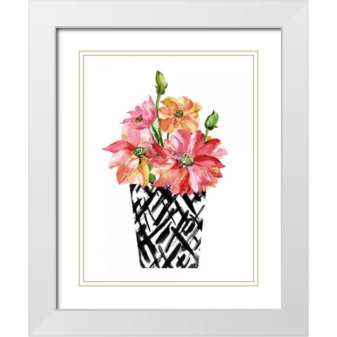 Black and White and Pretty White Modern Wood Framed Art Print with Double Matting by London, Dakota
