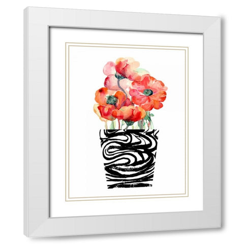 Black and White and Sweet White Modern Wood Framed Art Print with Double Matting by London, Dakota