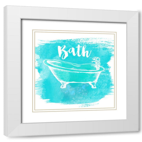 A Relaxing Bath White Modern Wood Framed Art Print with Double Matting by S Studio