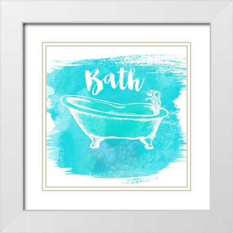 A Relaxing Bath White Modern Wood Framed Art Print with Double Matting by S Studio