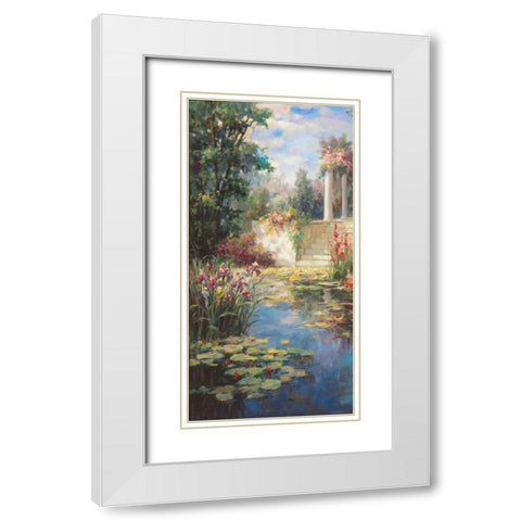 The Water Garden White Modern Wood Framed Art Print with Double Matting by Oxley, Vail