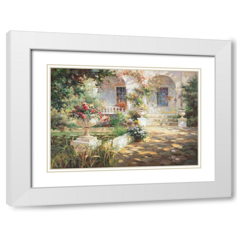 Sunlit Colonade White Modern Wood Framed Art Print with Double Matting by Oxley, Vail