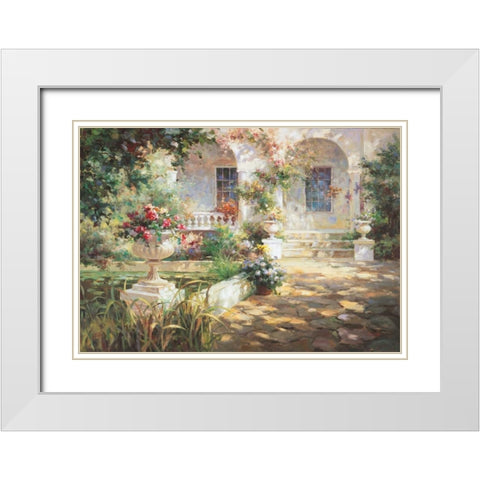 Sunlit Colonade White Modern Wood Framed Art Print with Double Matting by Oxley, Vail